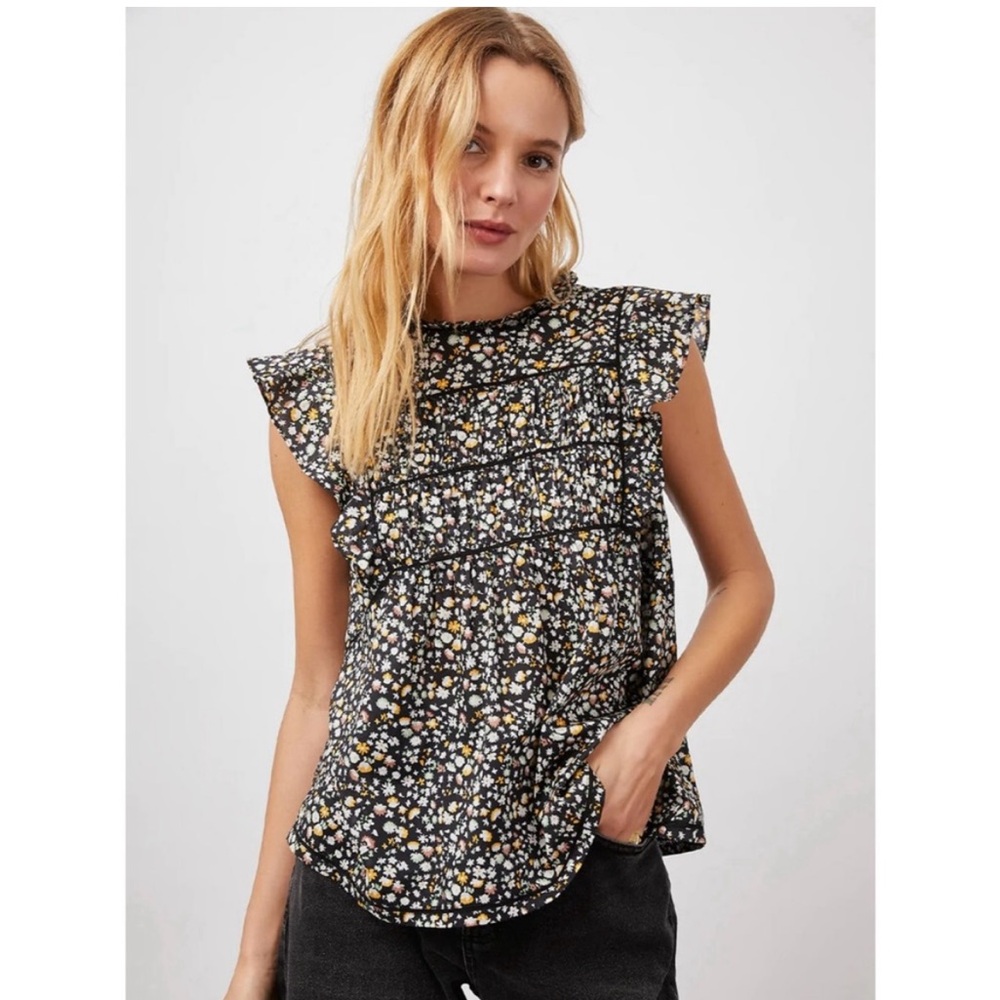 Rails Filomena Black Mini Floral Top